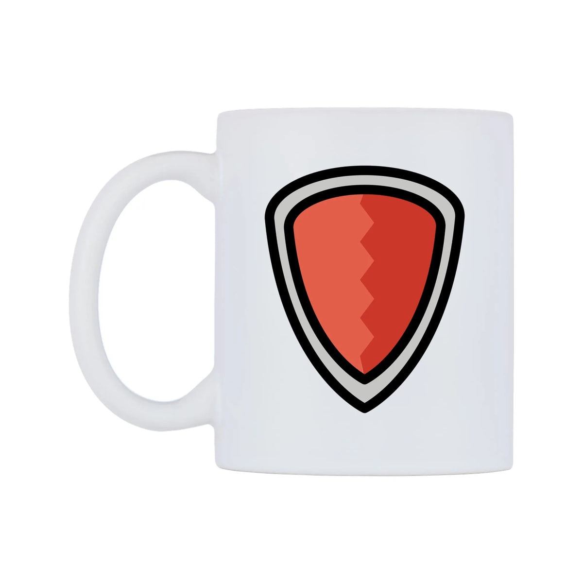 Shield Emoji Mug — mug, right side, on a white background