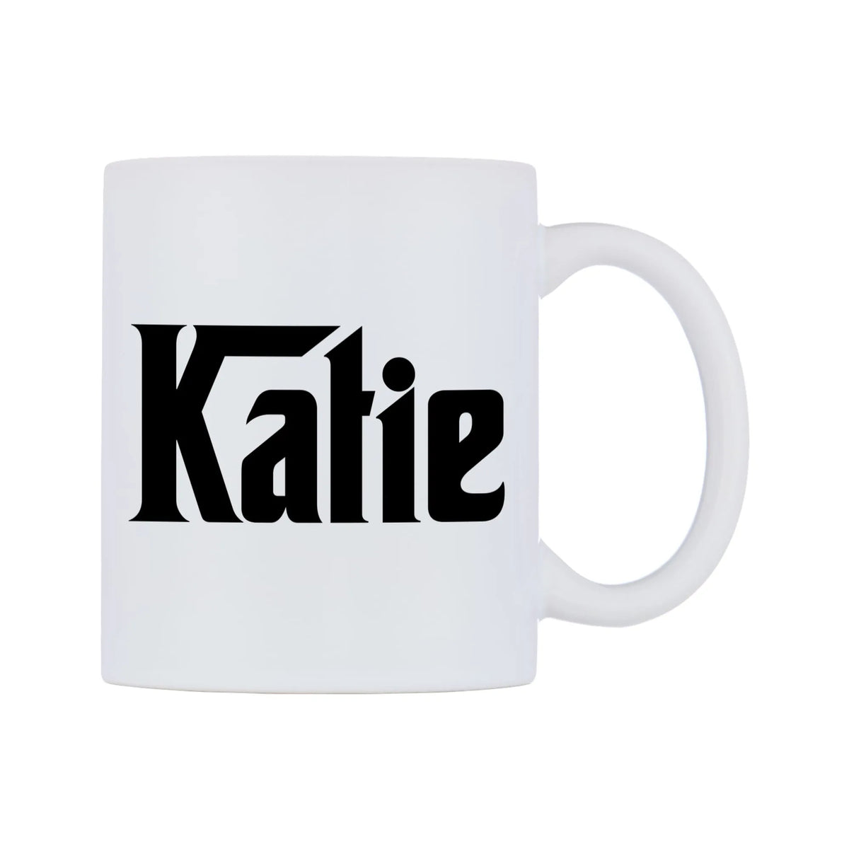 Katie - Godfather Themed Mug — white 11oz gloss mug, left side, on a white background