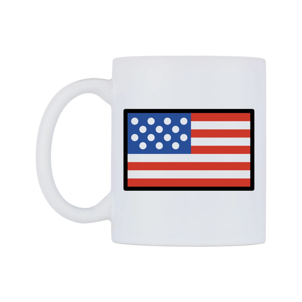 United States Flag Emoji Mug — mug, right side, on a white background