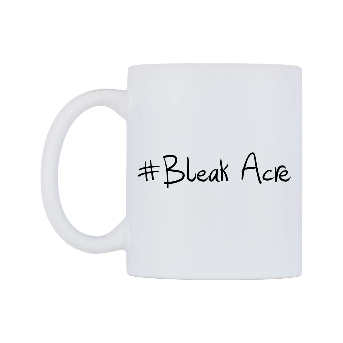 Bleak Acre Mug — mug, right side, on a white background