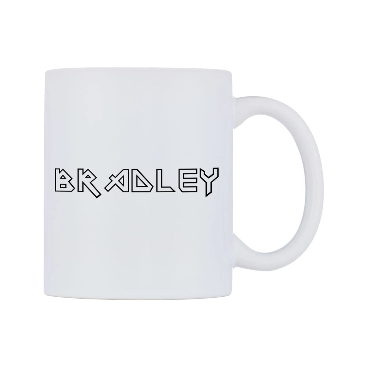 Bradley - Iron Maiden Themed Mug — white 11oz gloss mug, left side, on a white background