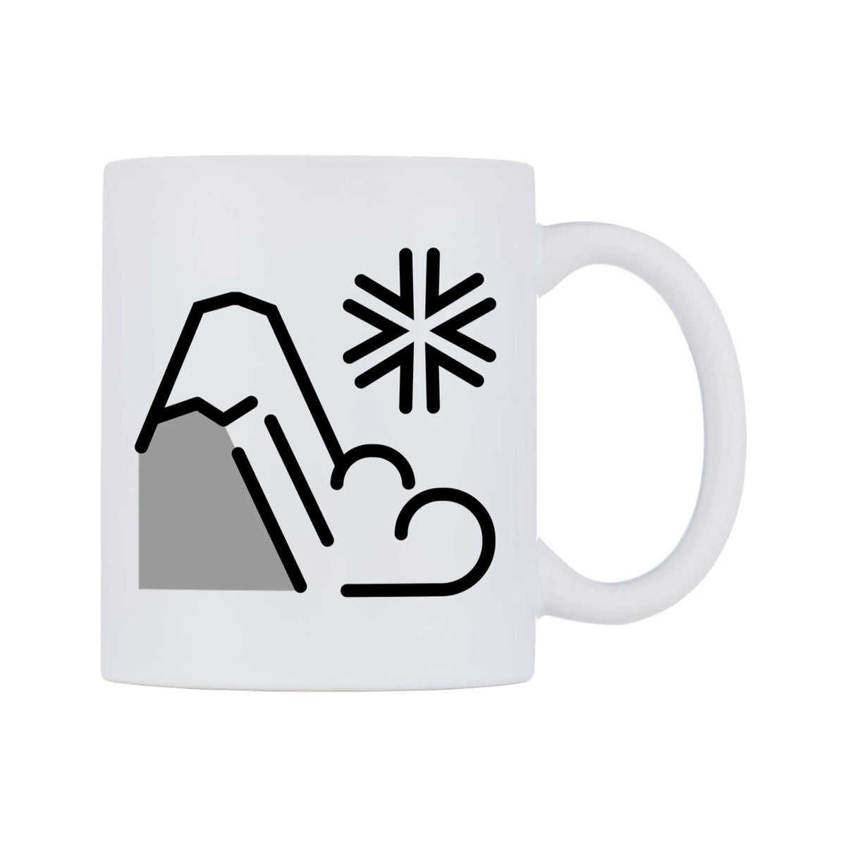 Avalanche Emoji Mug — mug, left side, on a white background