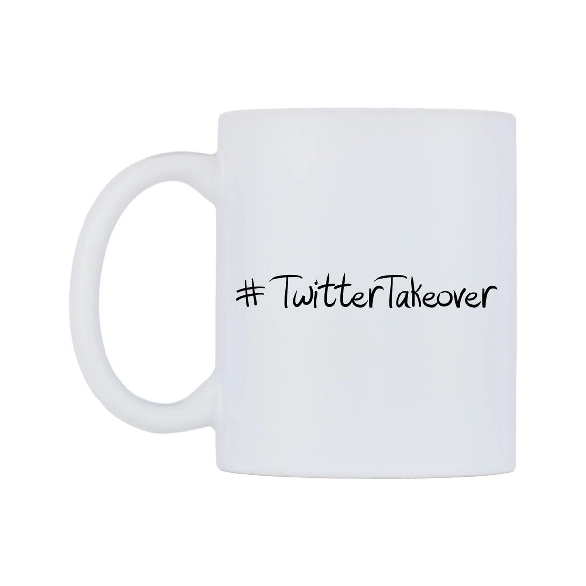 TwitterTakeover Mug — mug, right side, on a white background