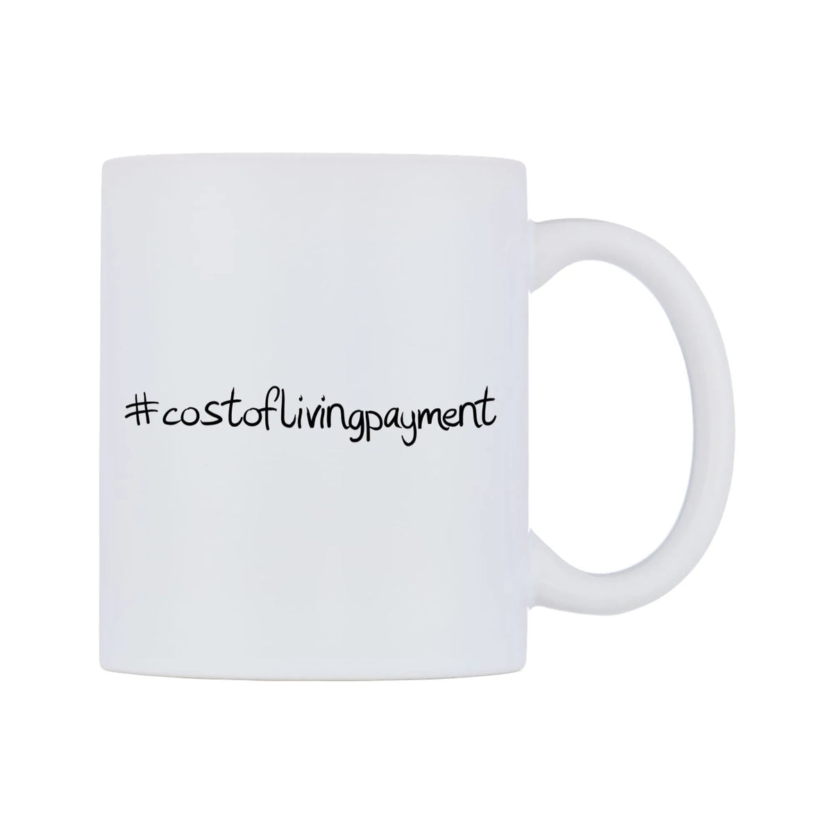 costoflivingpayment Mug — mug, left side, on a white background