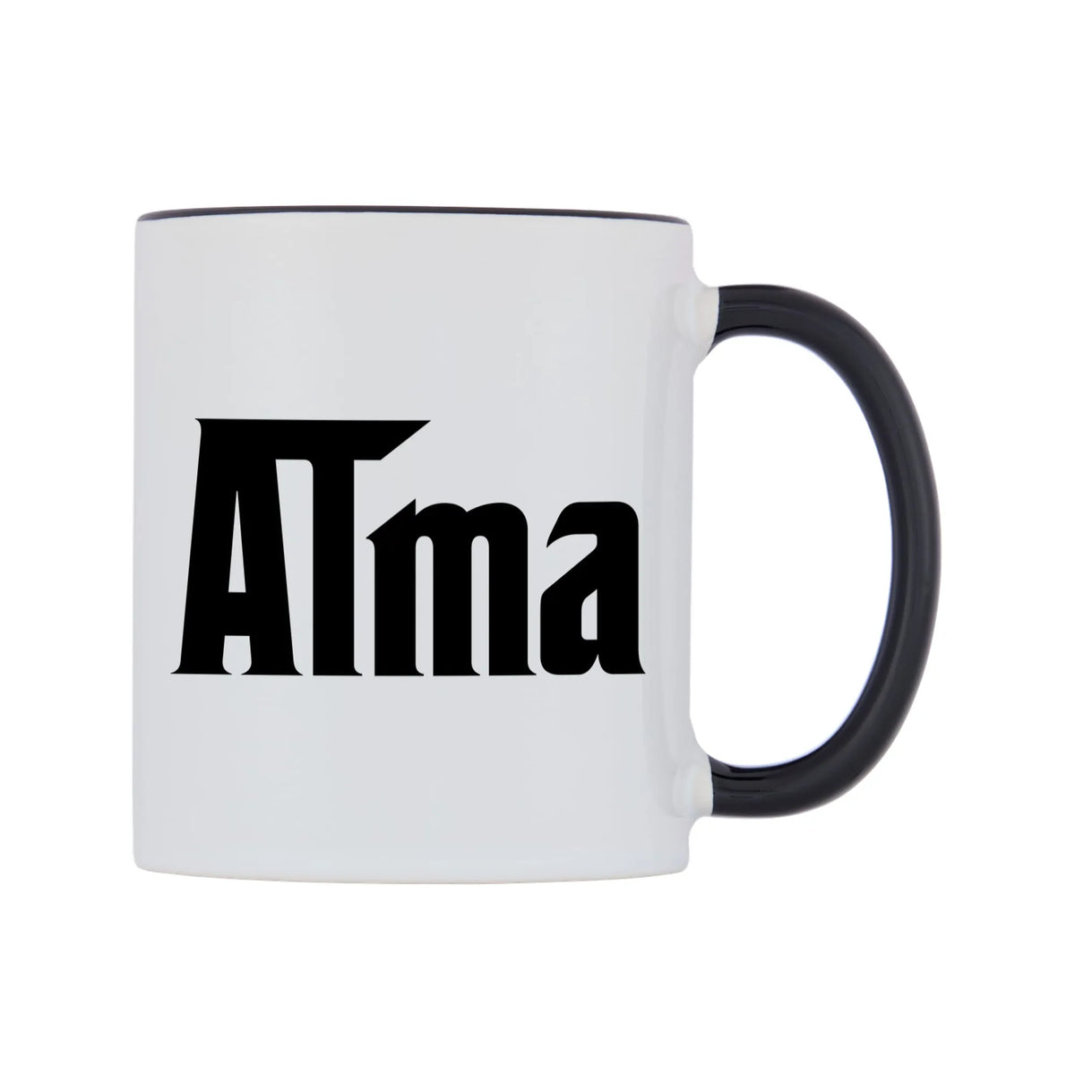 Alma - Godfather Themed Mug — white 11oz gloss mug with a black inside and handle, left side, on a white background