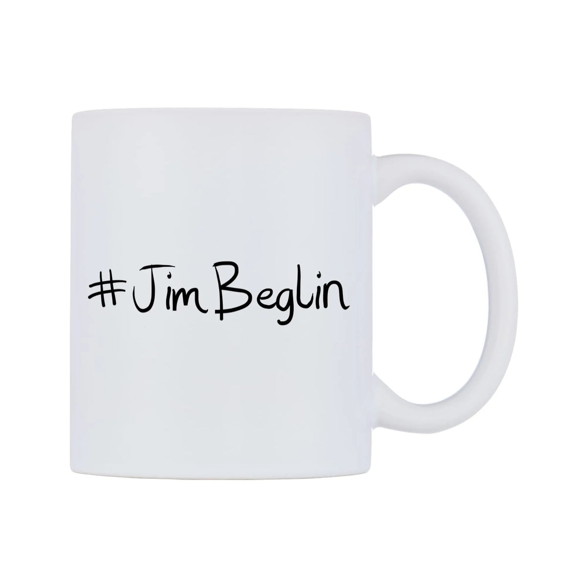 JimBeglin Mug — mug, left side, on a white background