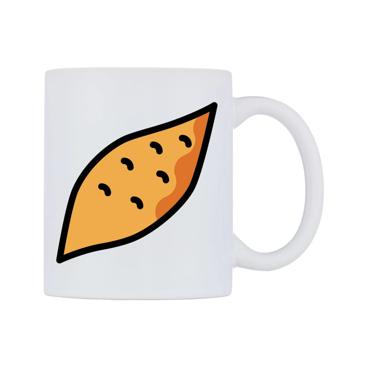 Roasted Sweet Potato Emoji Mug — mug, left side, on a white background