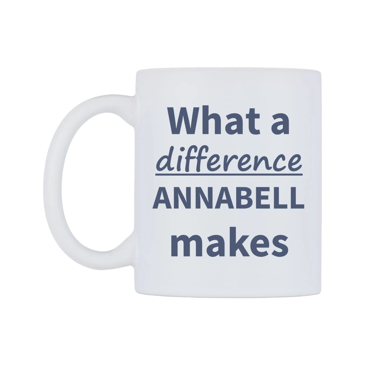 What a difference ANNABELL makes Mug — mug, right side, on a white background