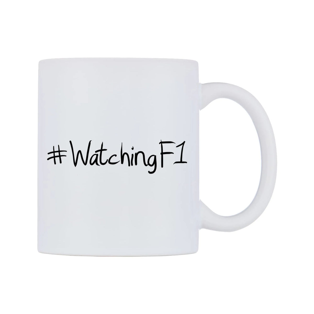 WatchingF1 Mug — mug, left side, on a white background