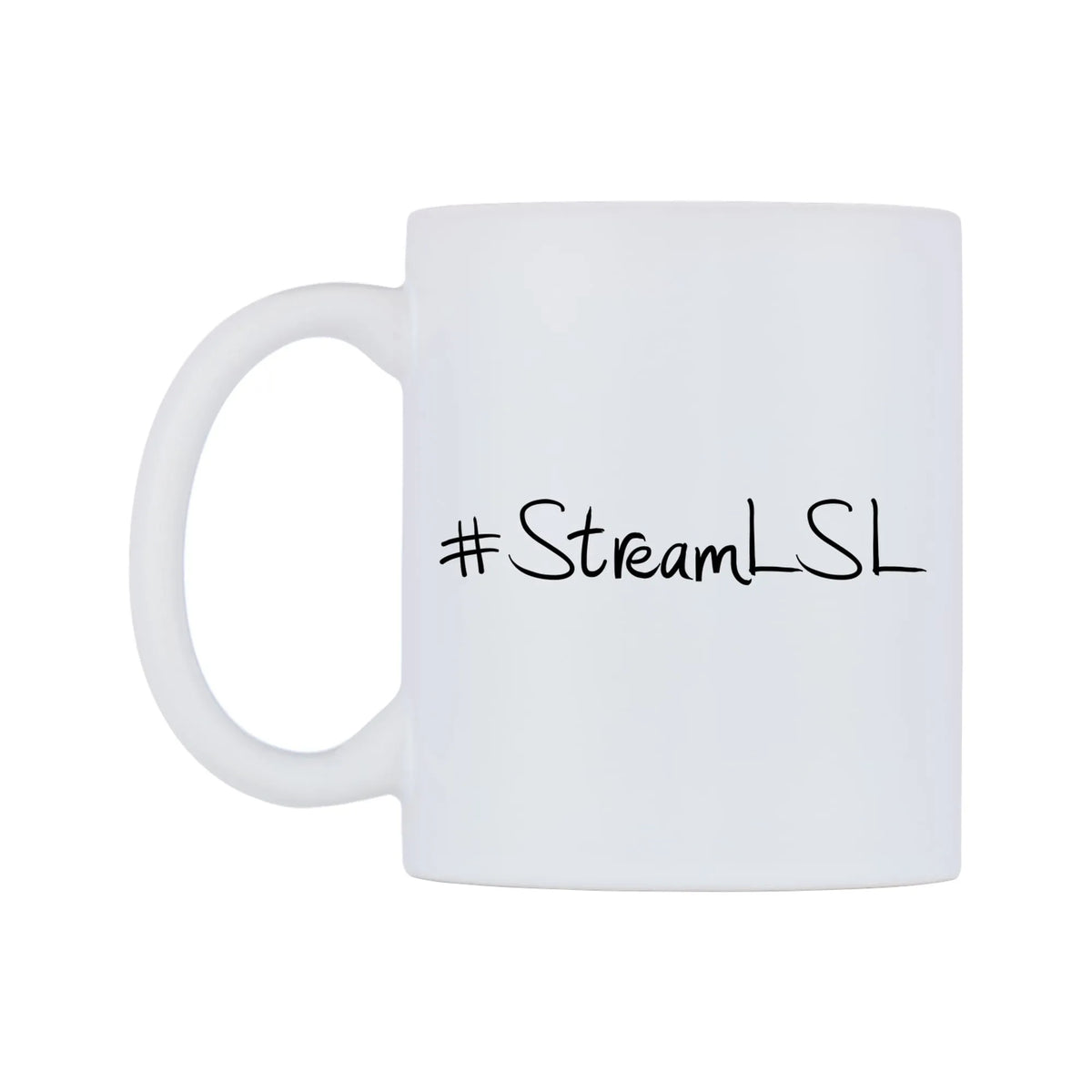 StreamLSL Mug — mug, right side, on a white background