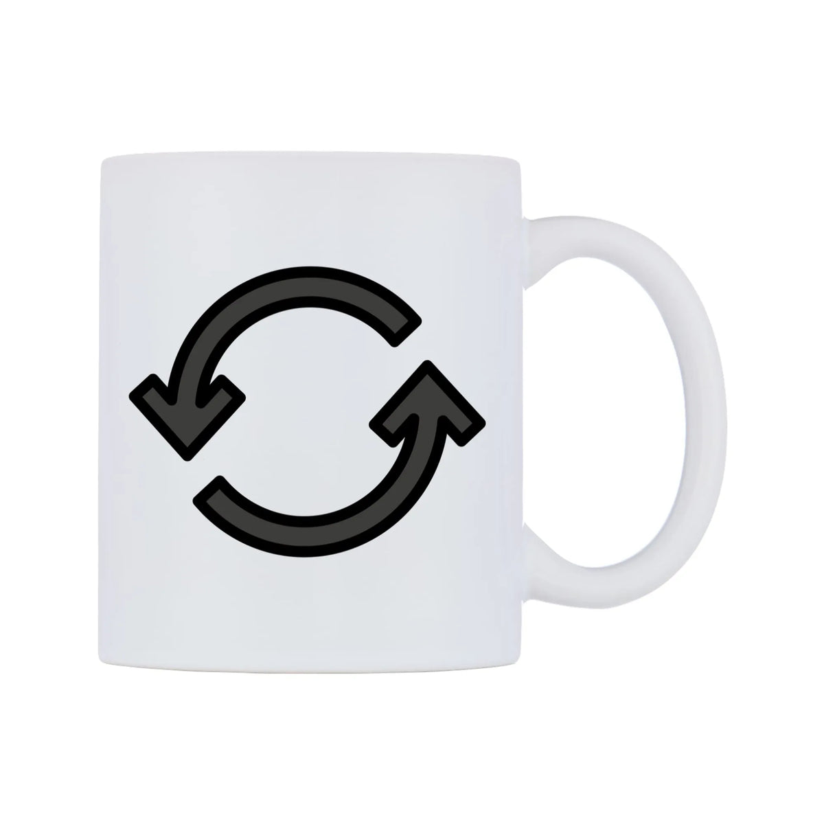Counterclockwise Arrows Button Emoji Mug — mug, left side, on a white background
