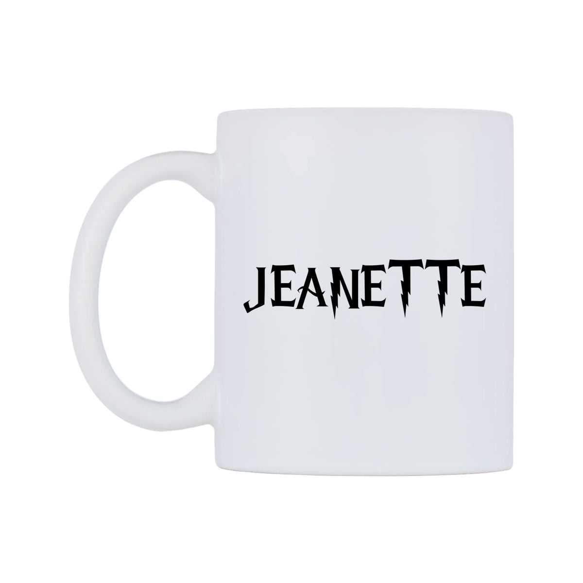 Jeanette - Wizard Themed Mug — white 11oz gloss mug, right side, on a white background