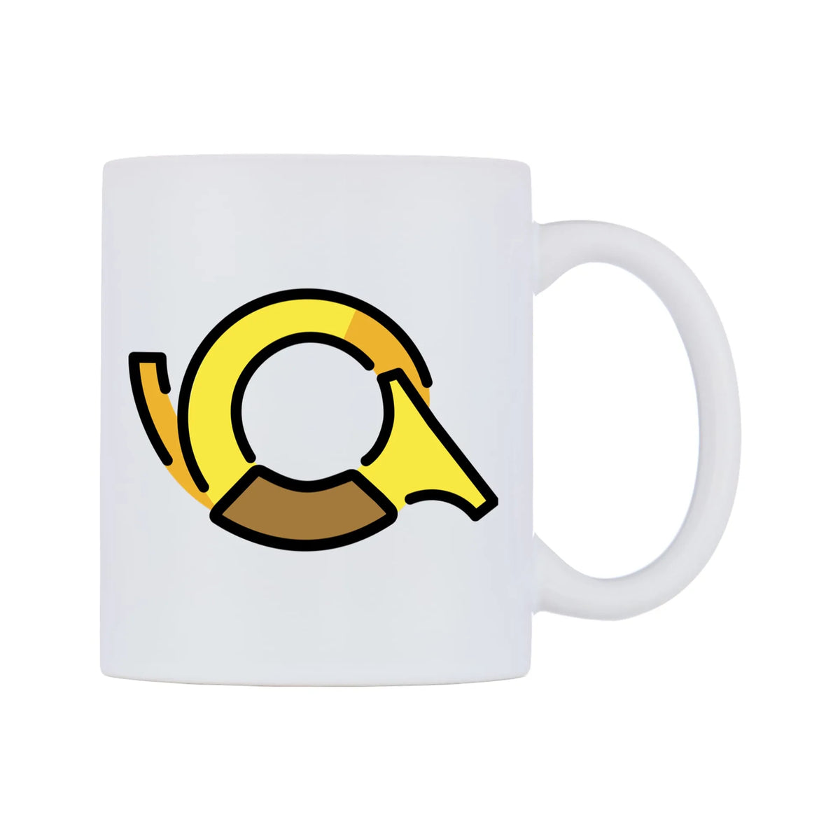 Postal Horn Emoji Mug — mug, left side, on a white background