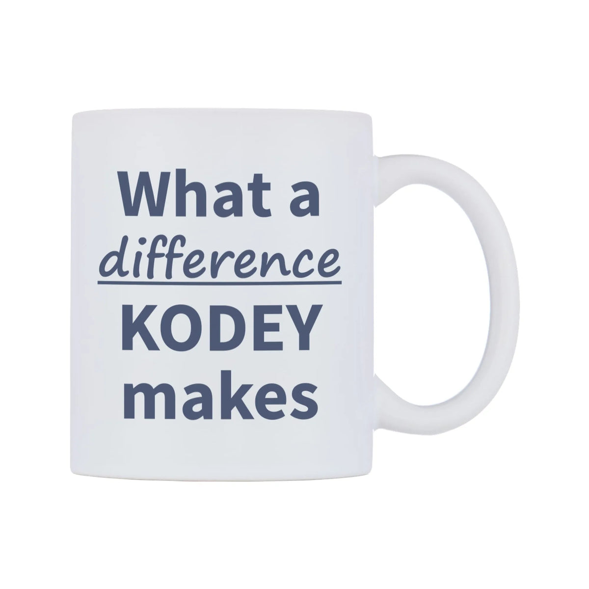 What a difference KODEY makes Mug — mug, left side, on a white background
