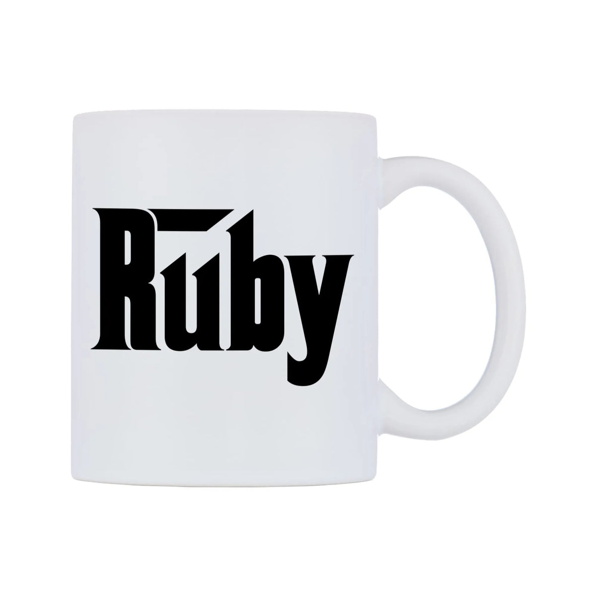Ruby - Godfather Themed Mug — white 11oz gloss mug, left side, on a white background