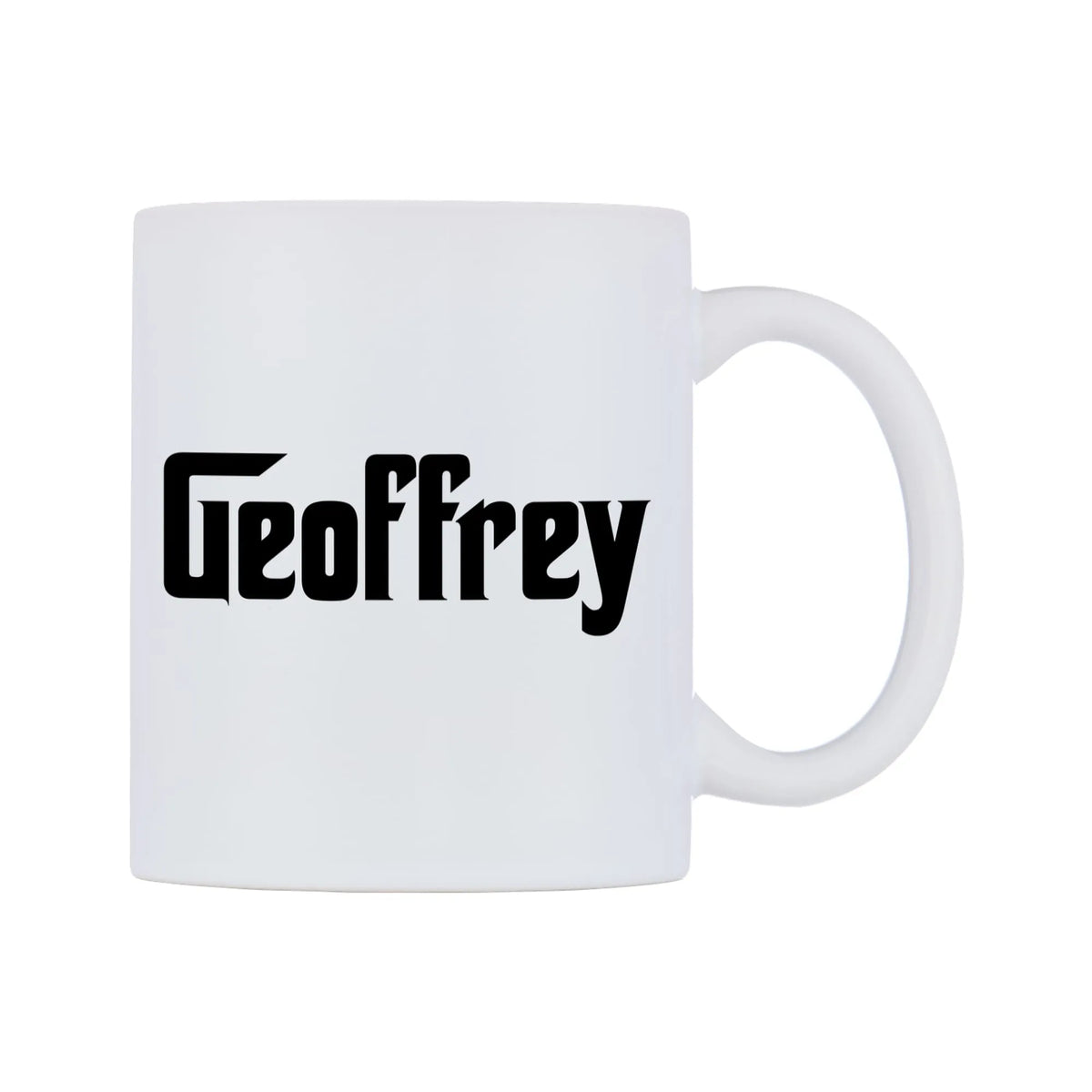 Geoffrey - Godfather Themed Mug — white 11oz gloss mug, left side, on a white background