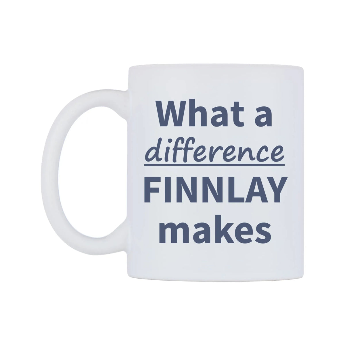 What a difference FINNLAY makes Mug — mug, right side, on a white background