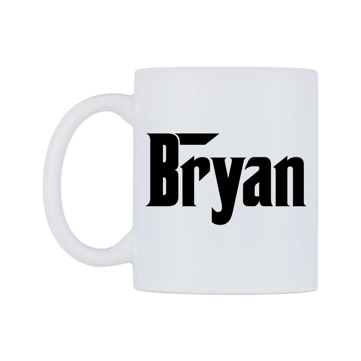 Bryan - Godfather Themed Mug — white 11oz gloss mug, right side, on a white background