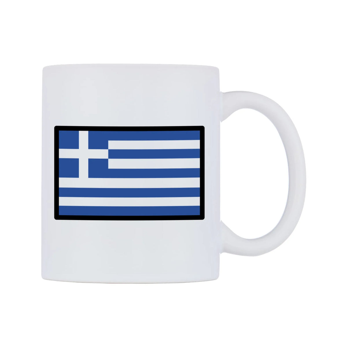 Greece Flag Emoji Mug — mug, left side, on a white background