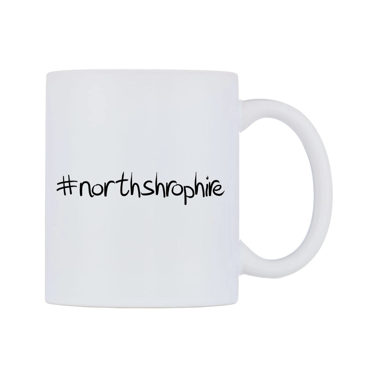 northshrophire Mug — mug, left side, on a white background