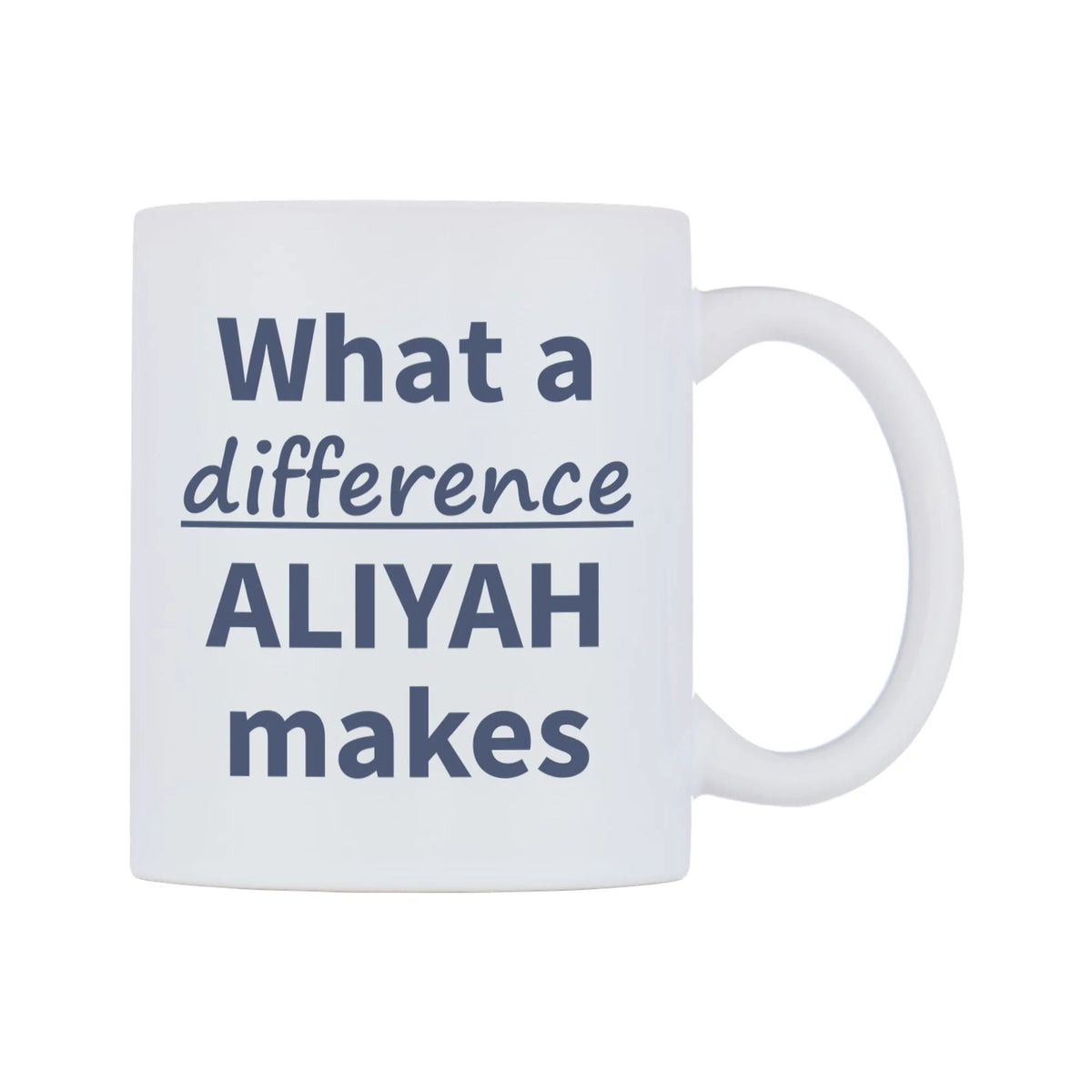 What a difference ALIYAH makes Mug — mug, left side, on a white background