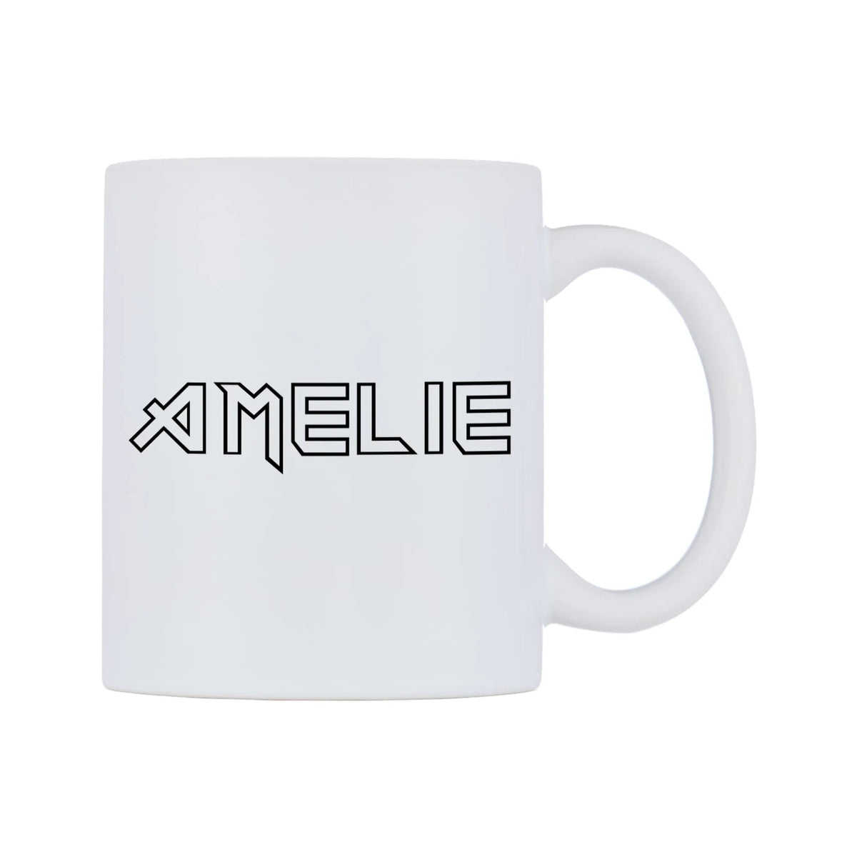 Amelie - Iron Maiden Themed Mug — white 11oz gloss mug, left side, on a white background