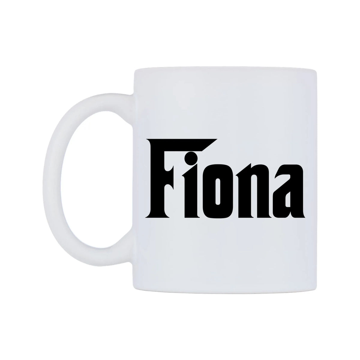 Fiona - Godfather Themed Mug — white 11oz gloss mug, right side, on a white background