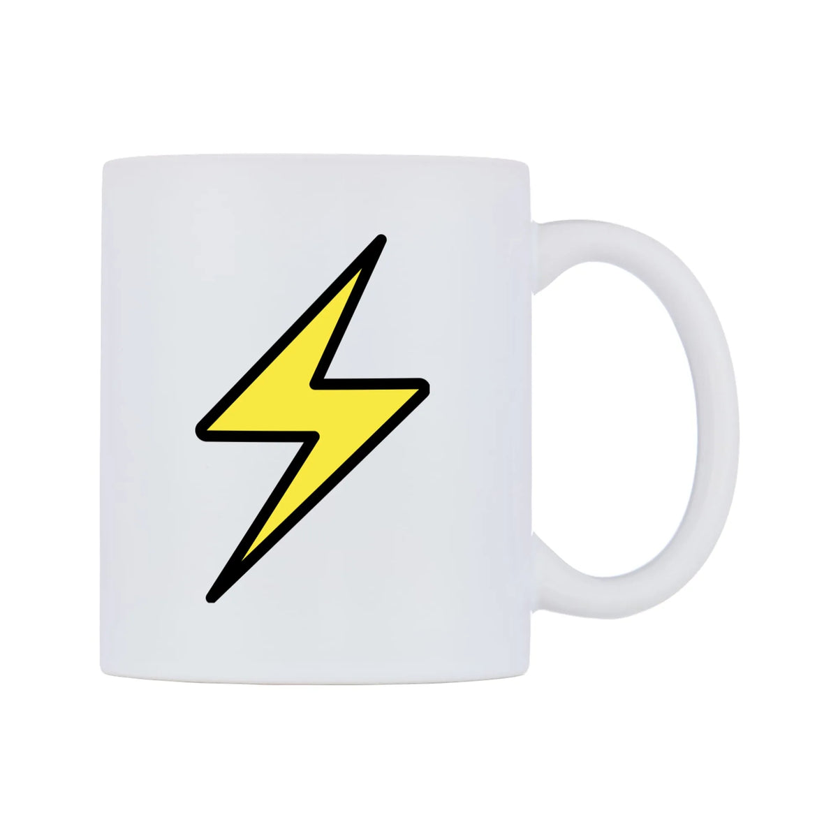 High Voltage Emoji Mug — mug, left side, on a white background