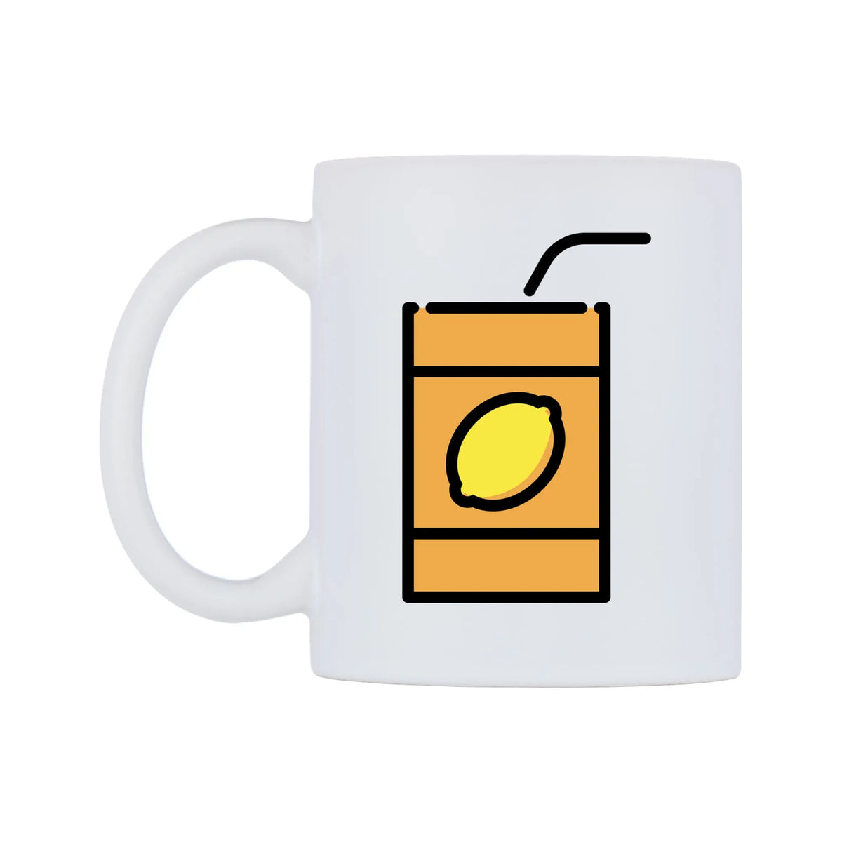 Beverage Box Emoji Mug — mug, right side, on a white background