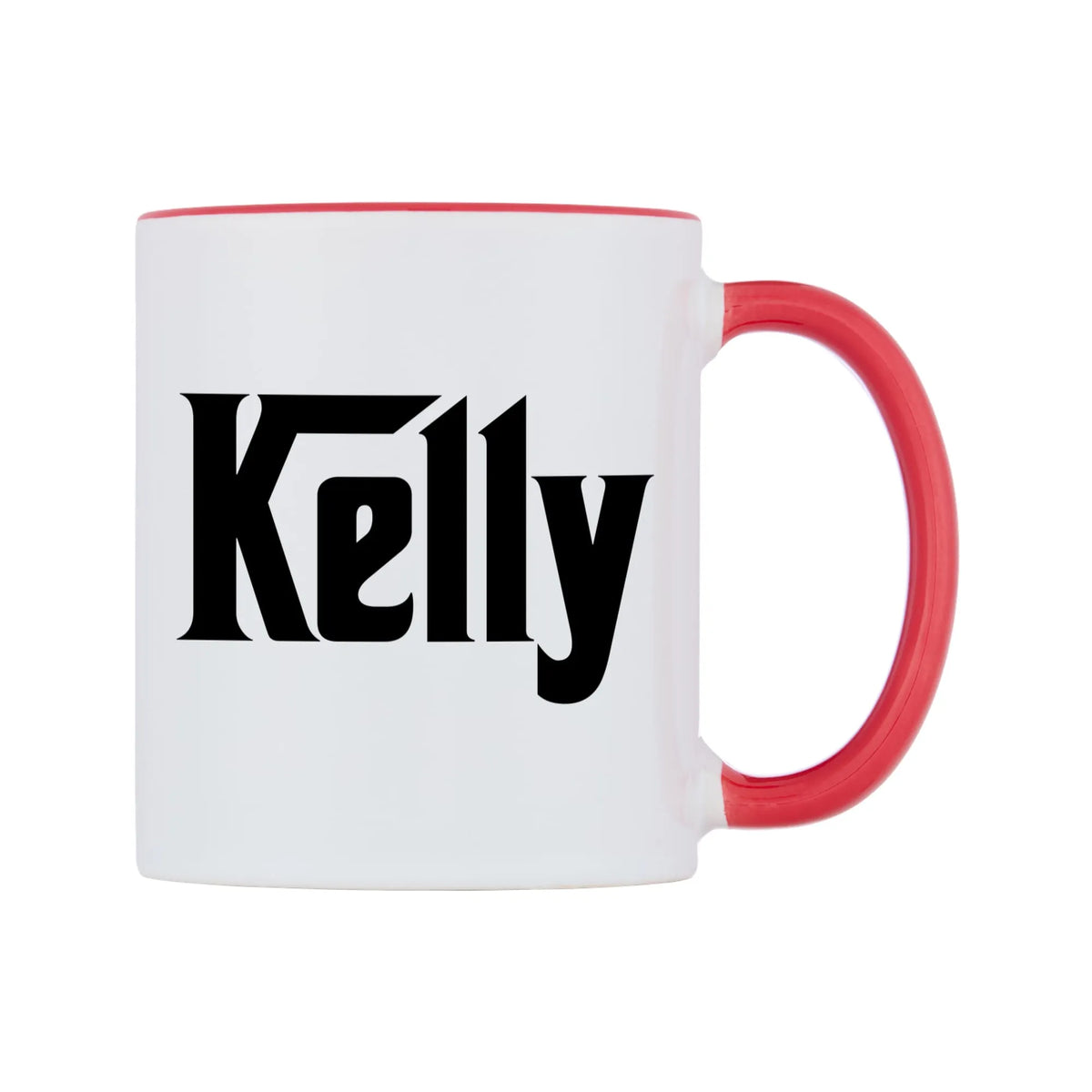 Kelly - Godfather Themed Mug — white 11oz gloss mug with a red inside and handle, left side, on a white background