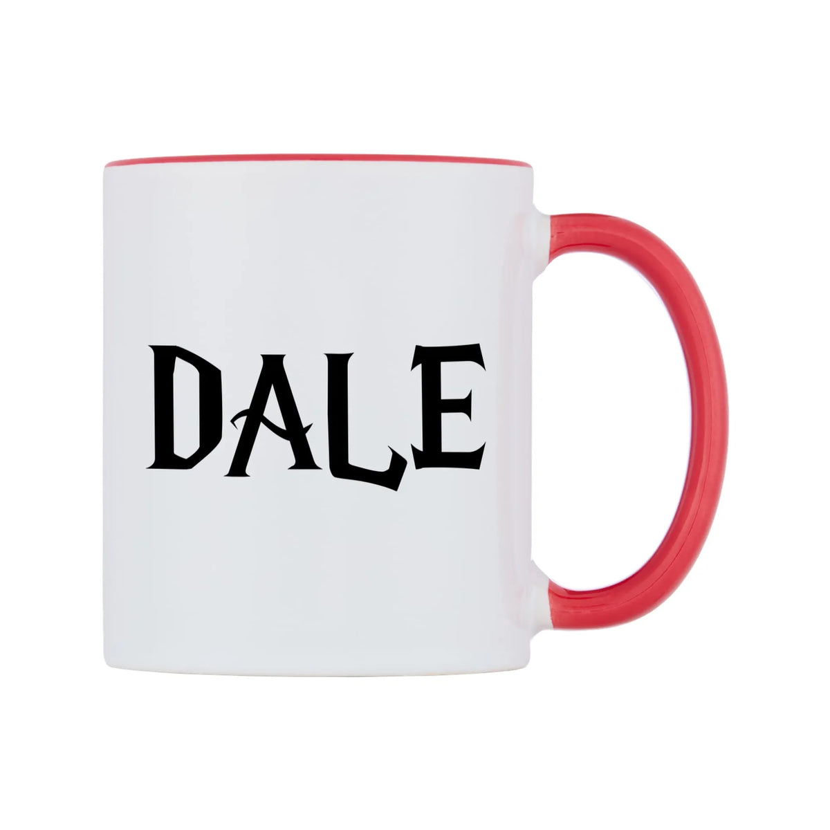 Dale - Wizard Themed Mug — white 11oz gloss mug with a red inside and handle, left side, on a white background