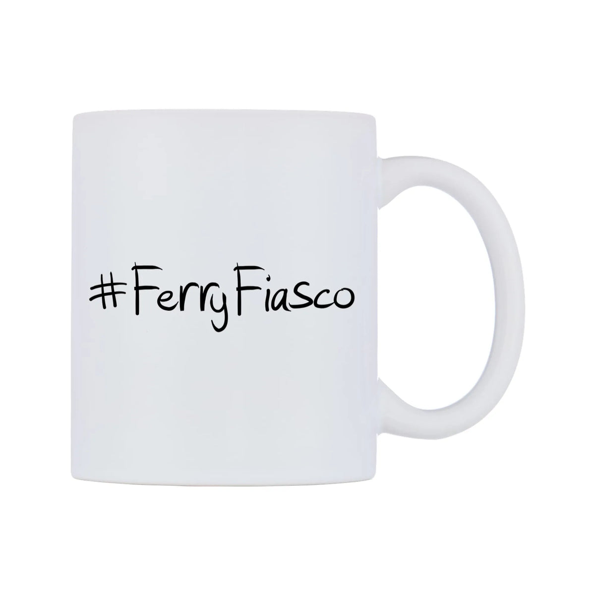 FerryFiasco Mug — mug, left side, on a white background