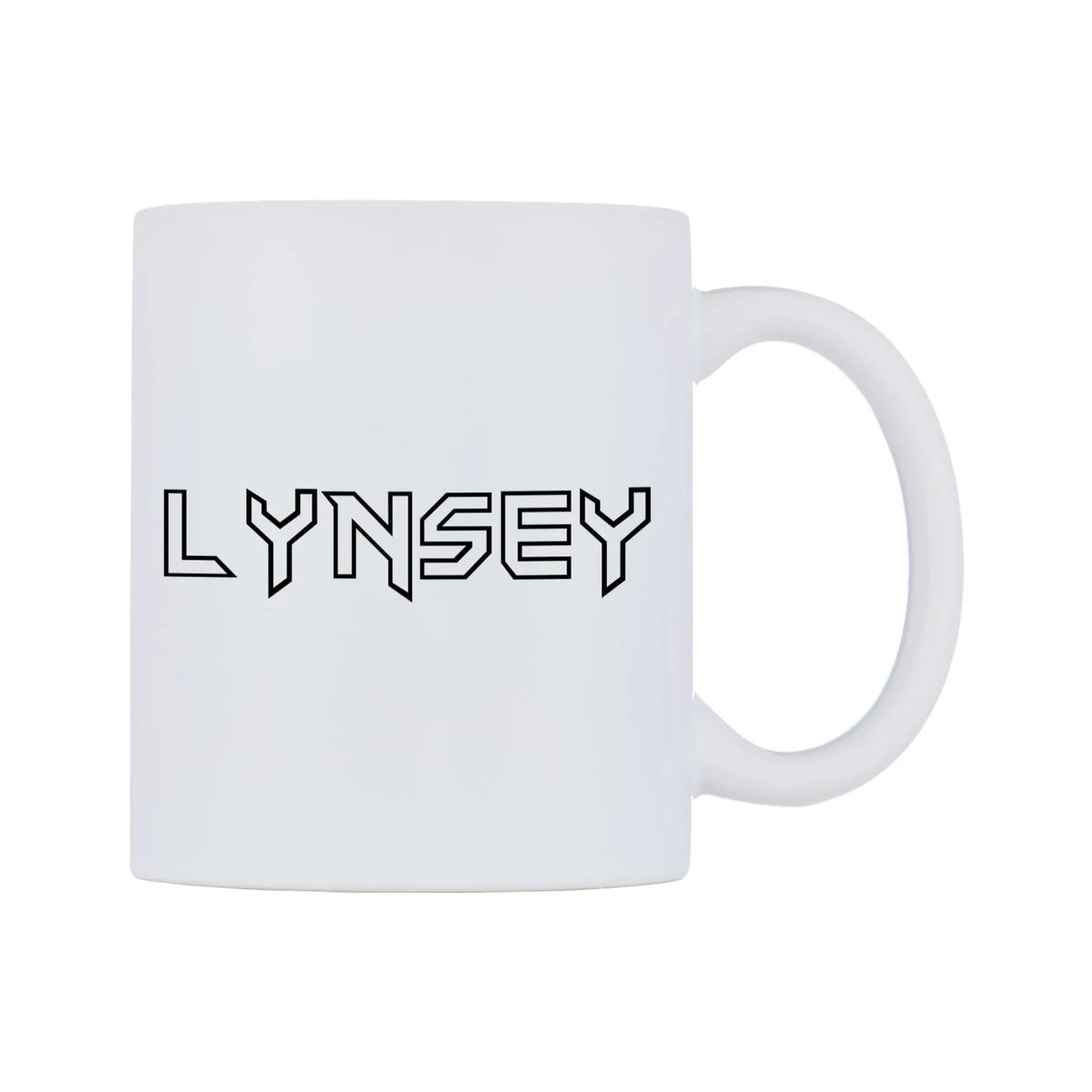 Lynsey - Iron Maiden Themed Mug — white 11oz gloss mug, left side, on a white background