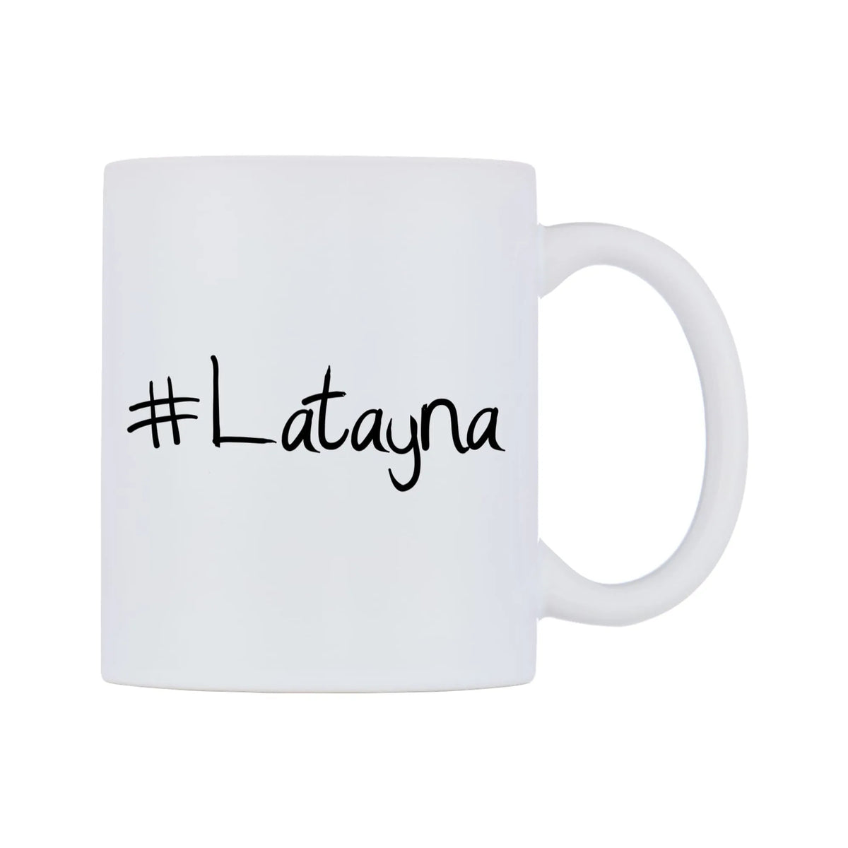 Latayna Mug — mug, left side, on a white background