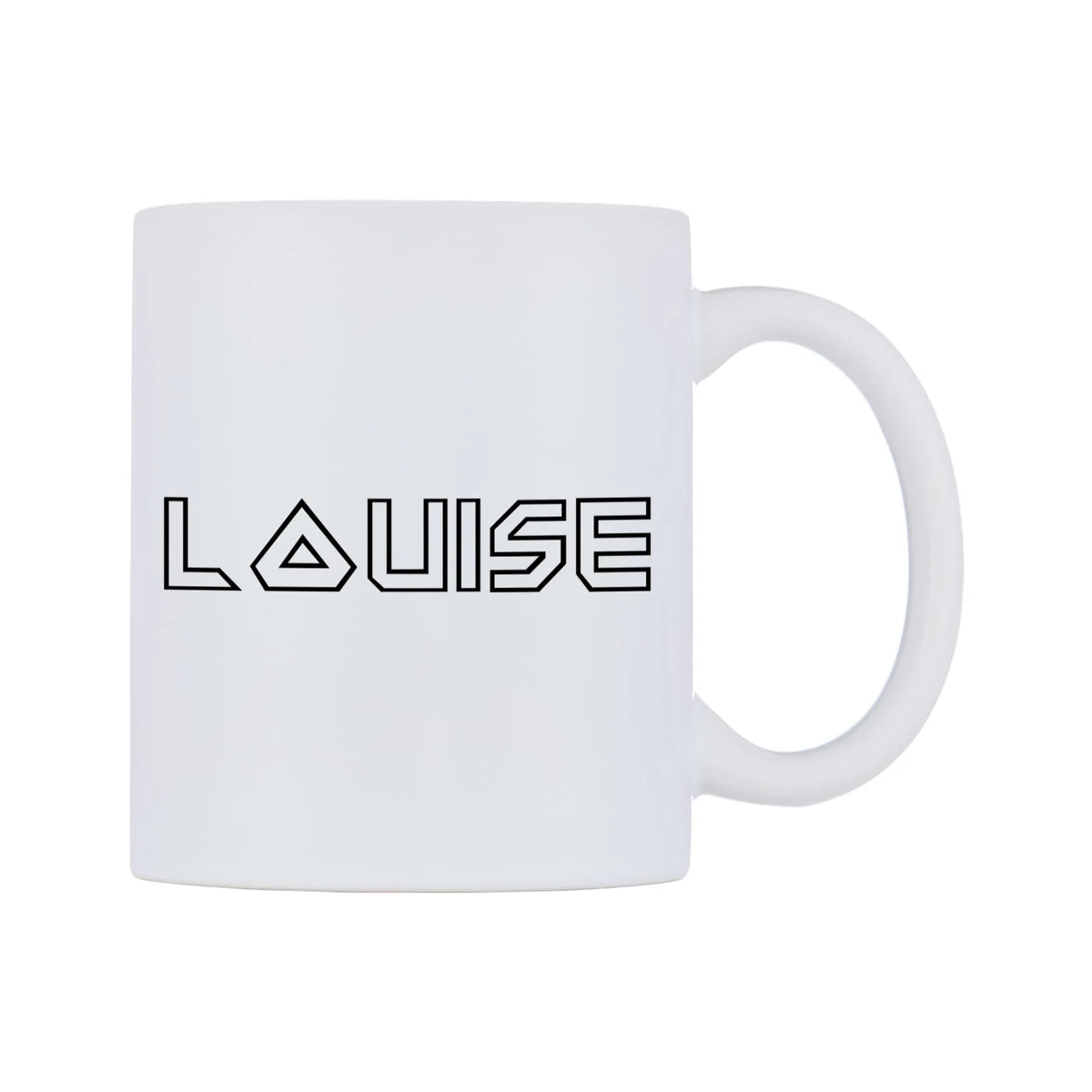 Louise - Iron Maiden Themed Mug — white 11oz gloss mug, left side, on a white background