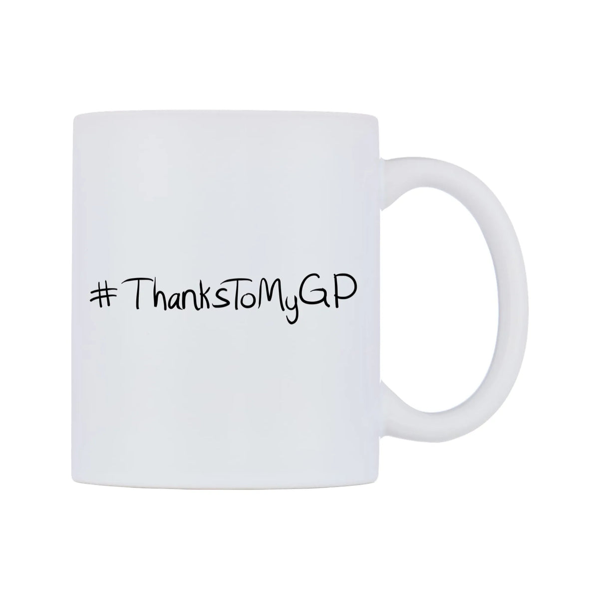 ThanksToMyGP Mug — mug, left side, on a white background