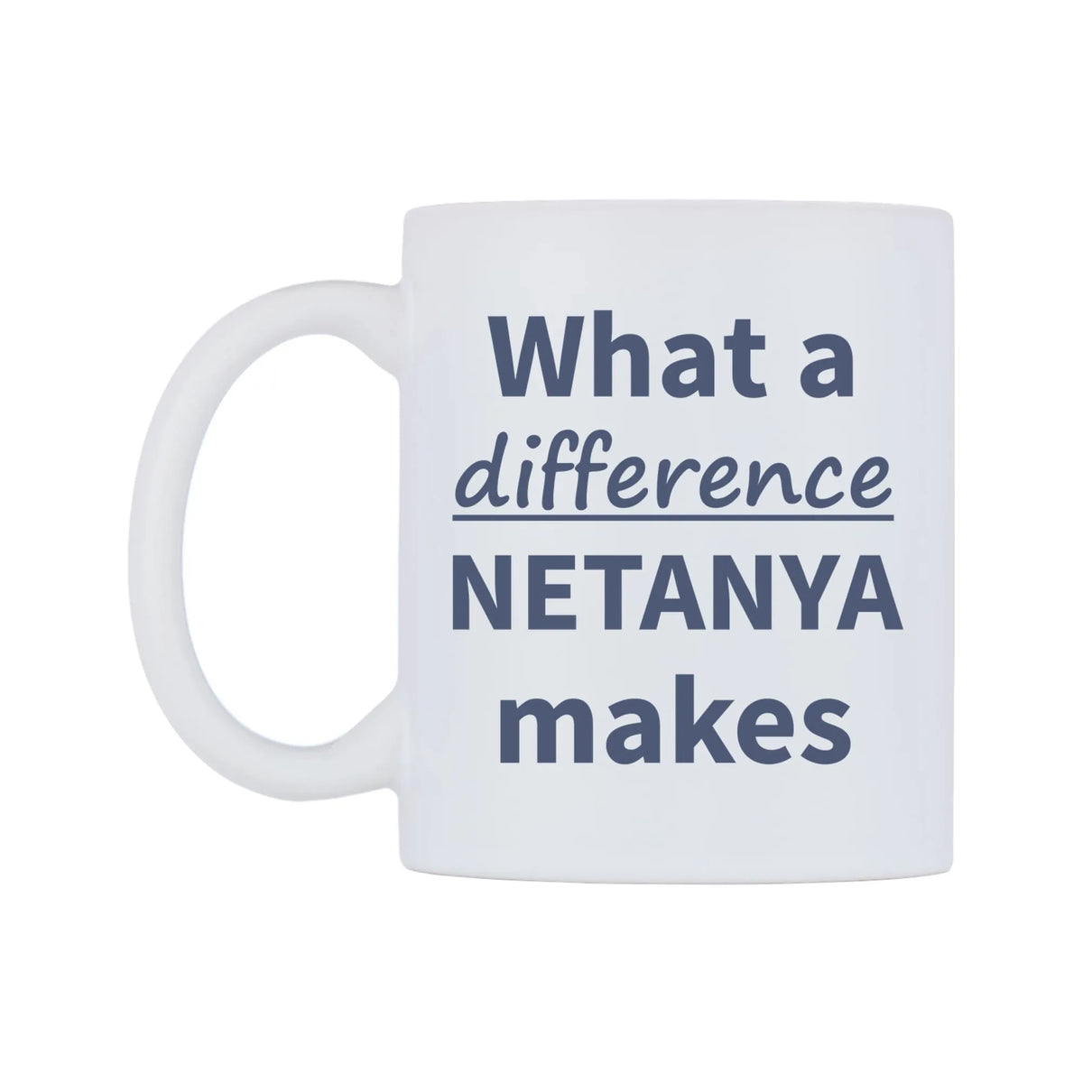 What a difference NETANYA makes Mug — mug, right side, on a white background