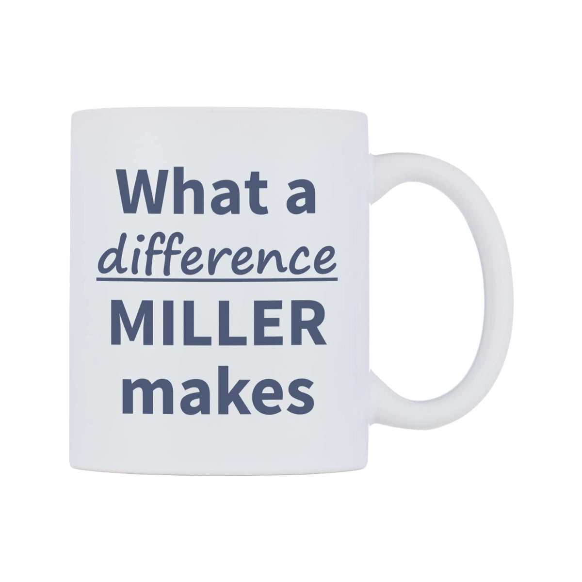 What a difference MILLER makes Mug — mug, left side, on a white background