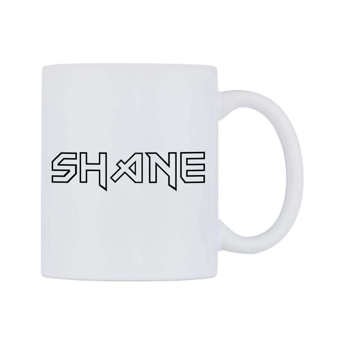 Shane - Iron Maiden Themed Mug — white 11oz gloss mug, left side, on a white background