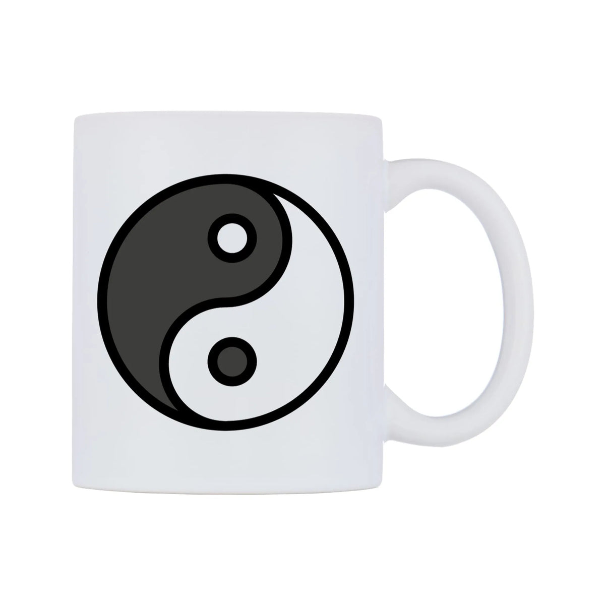Yin Yang Emoji Mug — mug, left side, on a white background