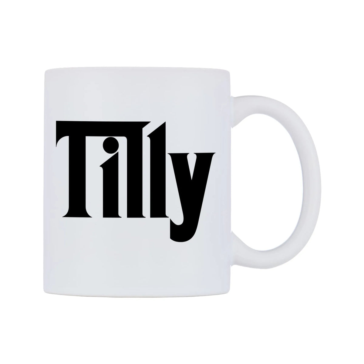 Tilly - Godfather Themed Mug — white 11oz gloss mug, left side, on a white background