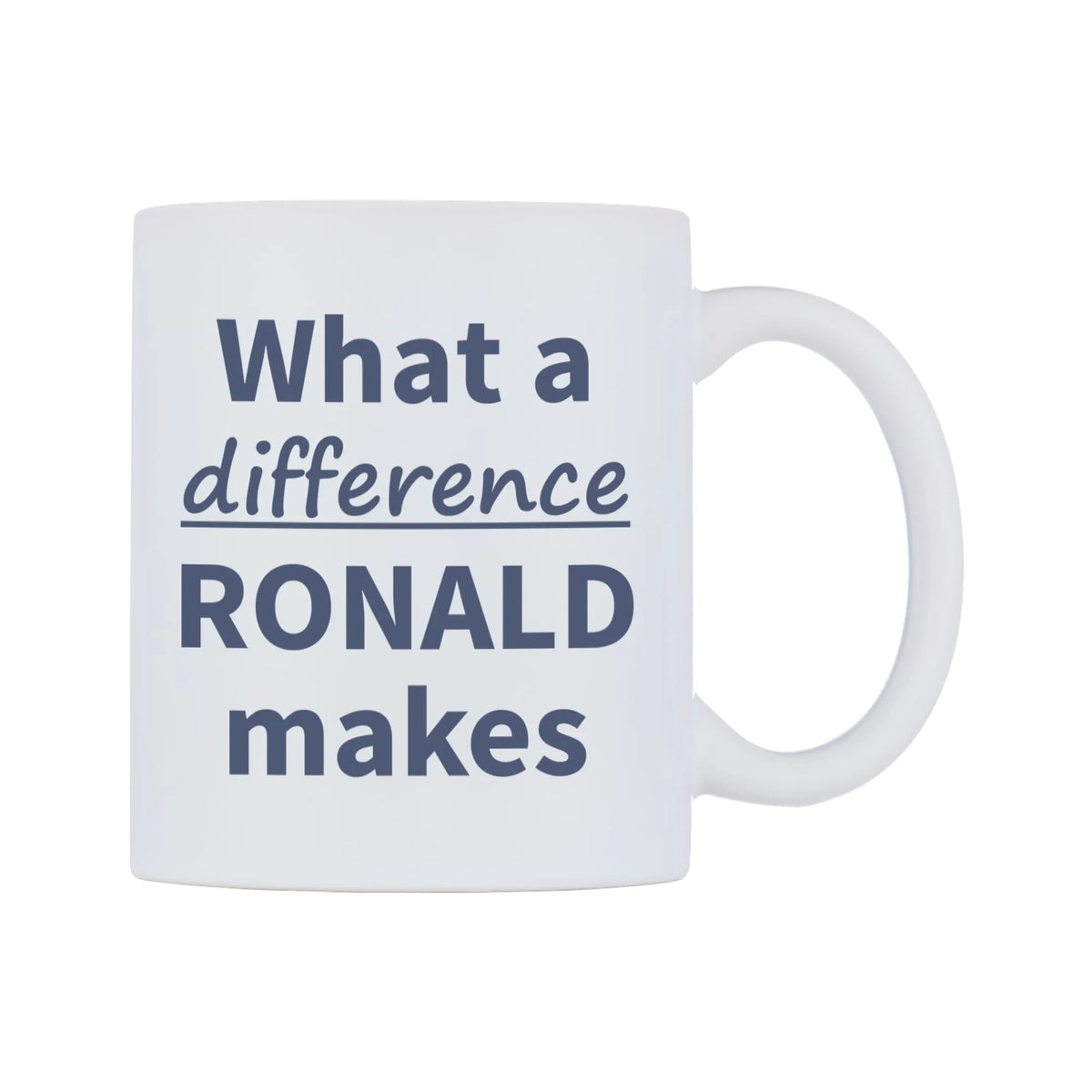 What a difference RONALD makes Mug — mug, left side, on a white background