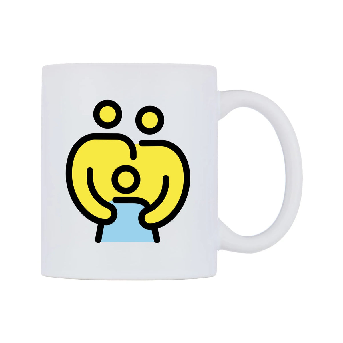 Assembly Group Emoji Mug — mug, left side, on a white background