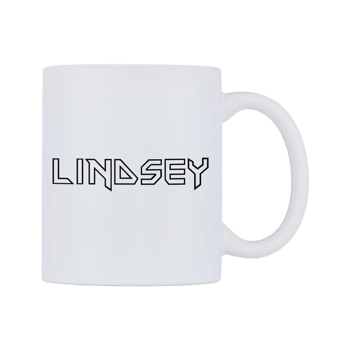 Lindsey - Iron Maiden Themed Mug — white 11oz gloss mug, left side, on a white background