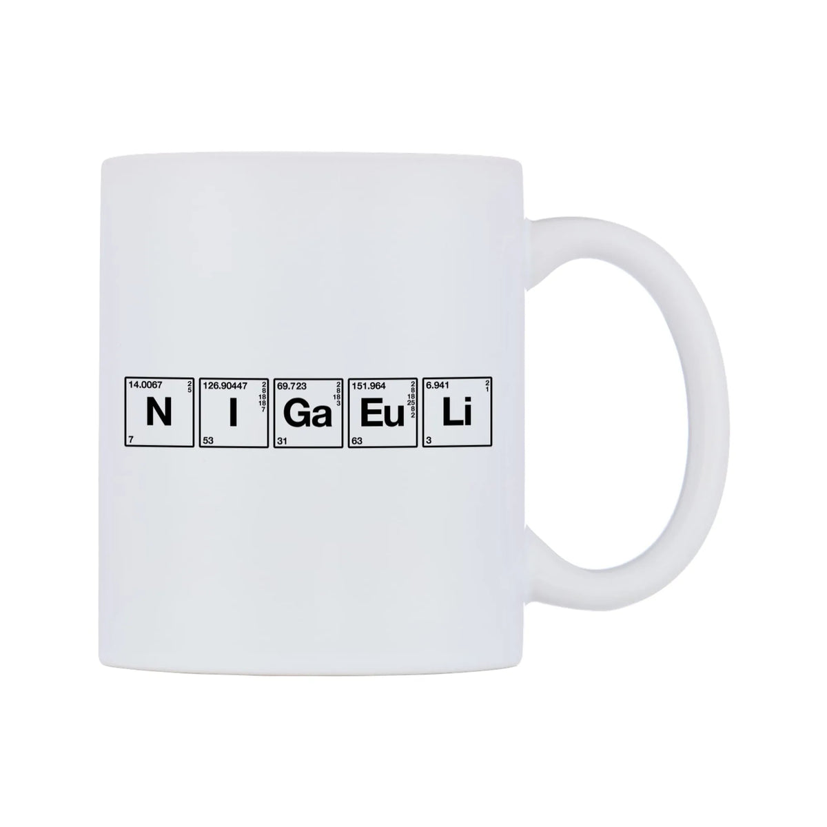Nigel - Chemistry Themed Mug — mug, left side, on a white background