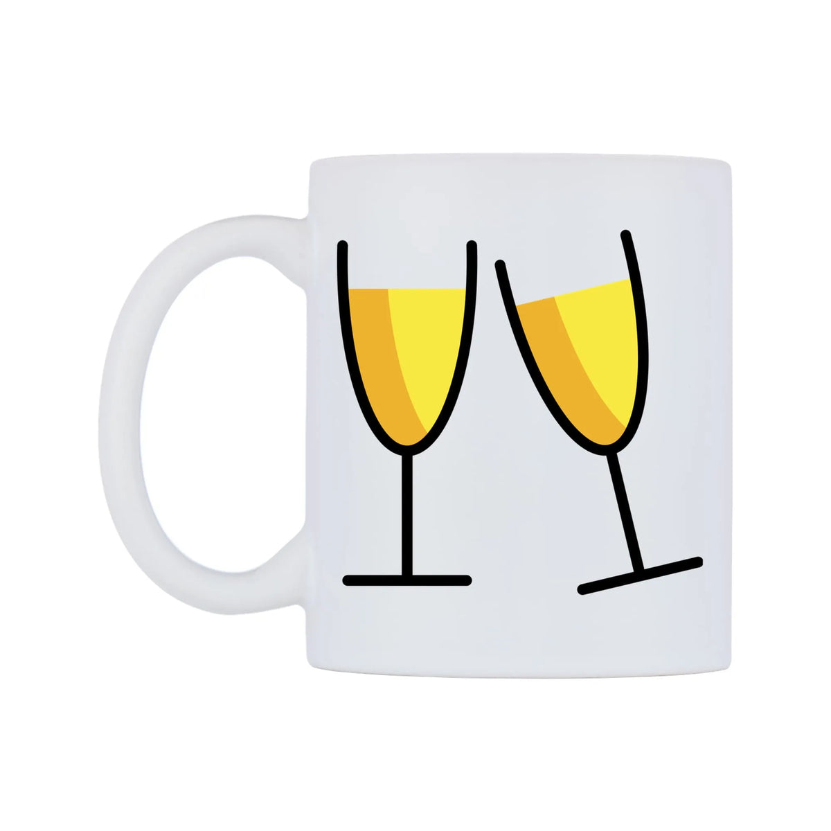 Clinking Glasses Emoji Mug — mug, right side, on a white background