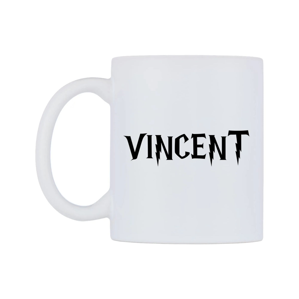 Vincent - Wizard Themed Mug — white 11oz gloss mug, right side, on a white background