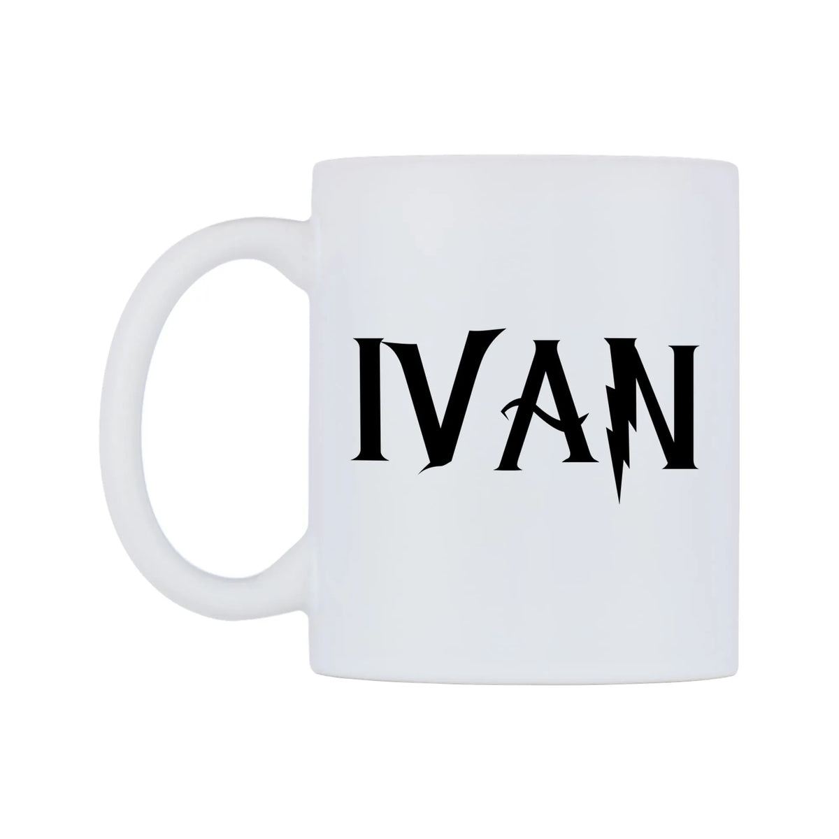 Ivan - Wizard Themed Mug — white 11oz gloss mug, right side, on a white background