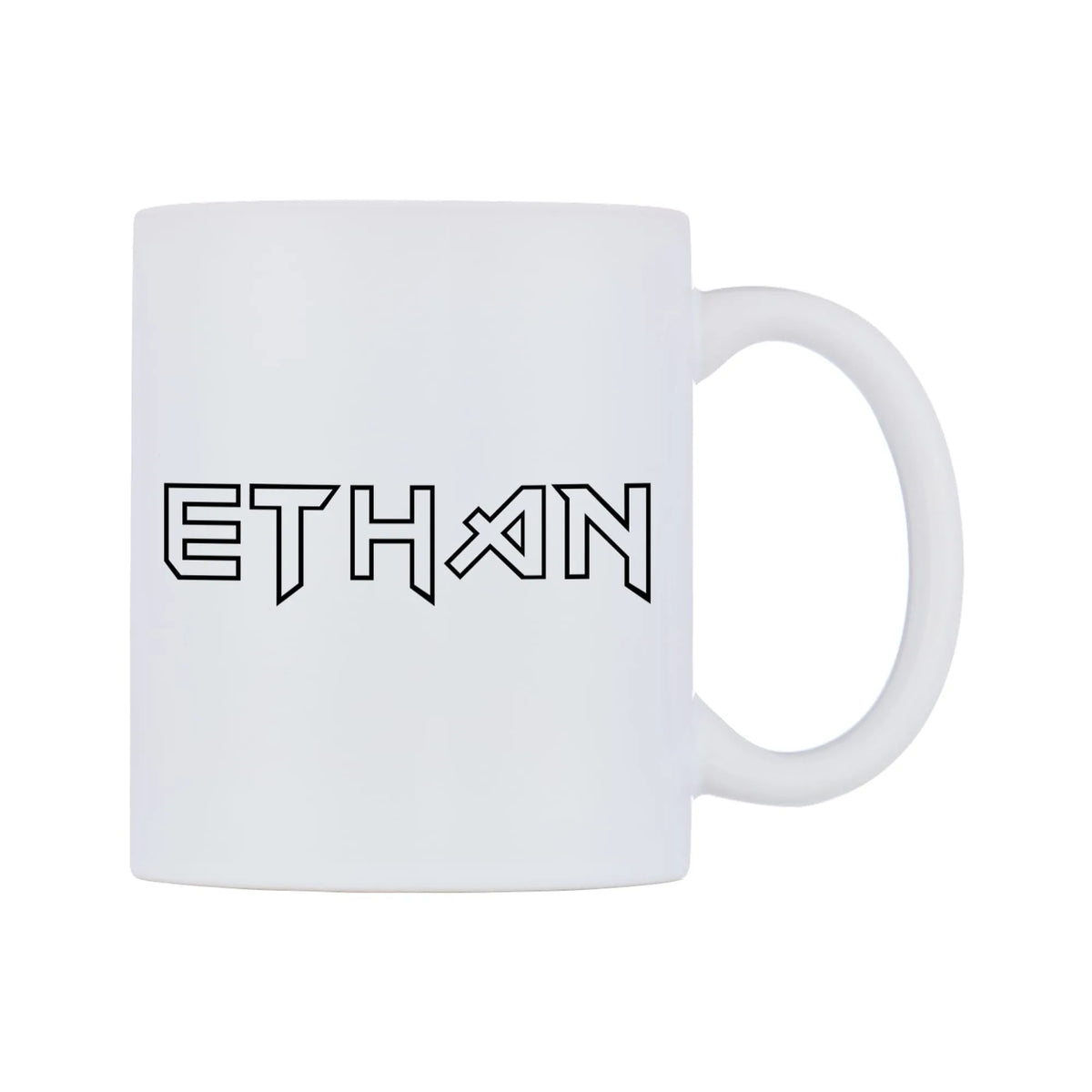 Ethan - Iron Maiden Themed Mug — white 11oz gloss mug, left side, on a white background