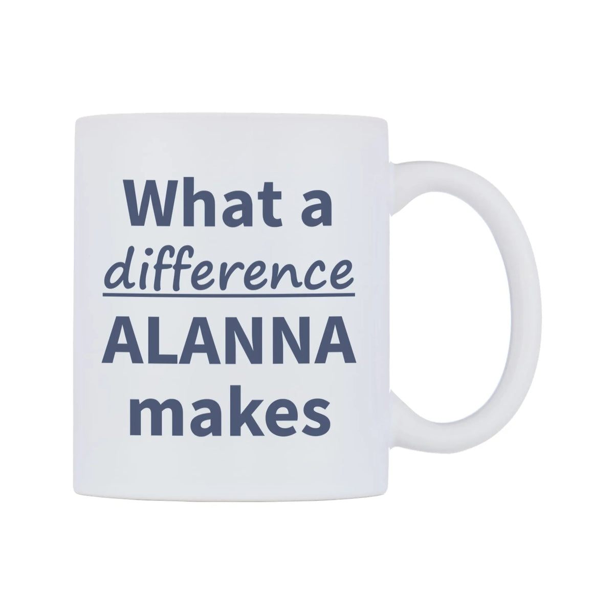 What a difference ALANNA makes Mug — mug, left side, on a white background